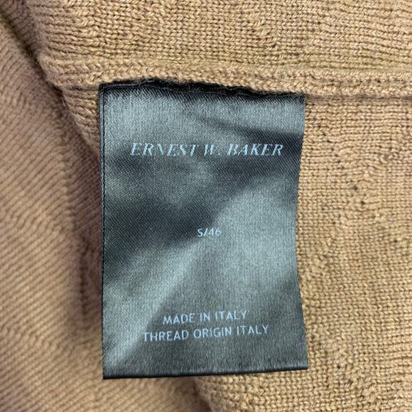 ERNEST W. BAKER Size S Brown Tan Knit Merino Wool Scoop Neck Vest - Picture 5 of 6